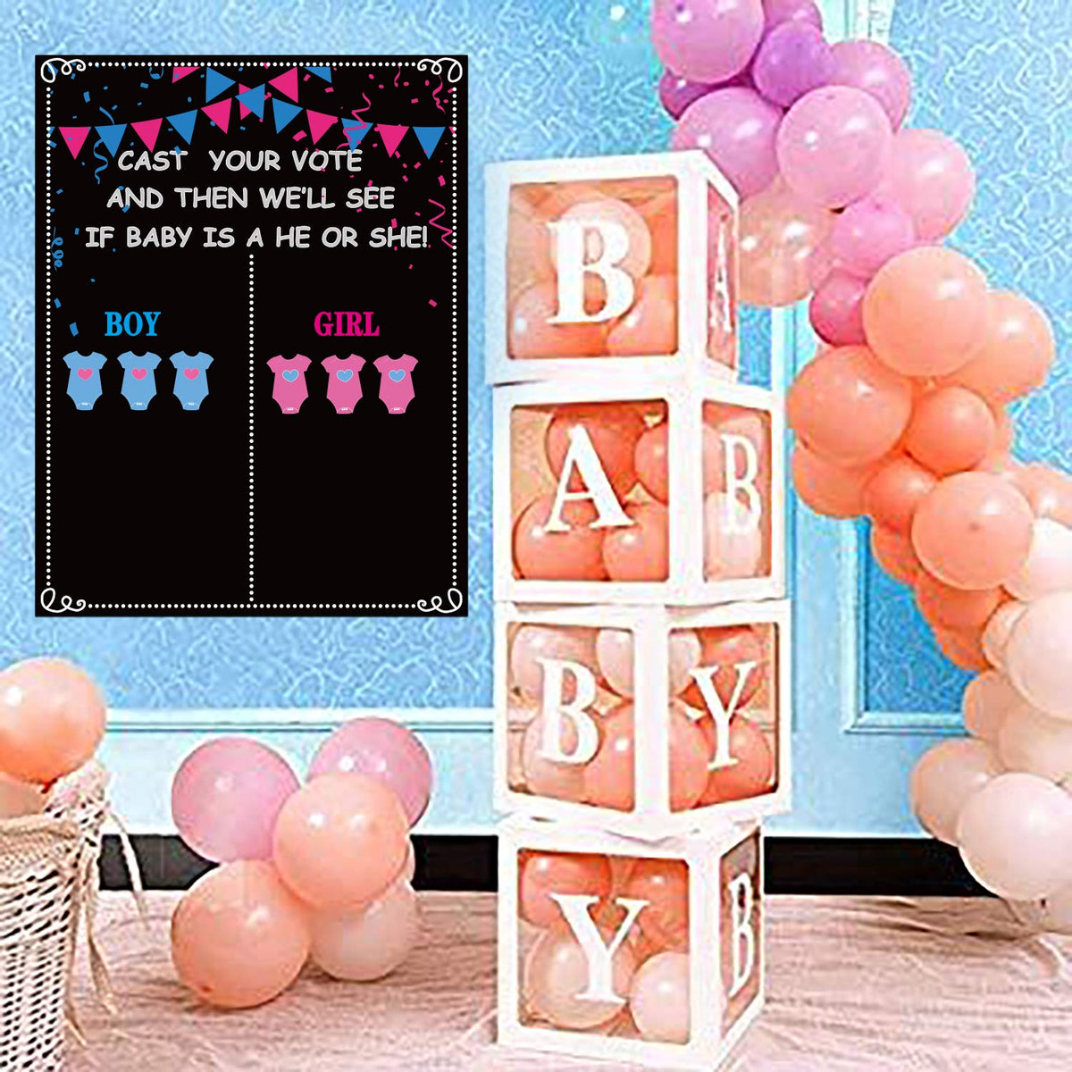 Gender reveal decorations