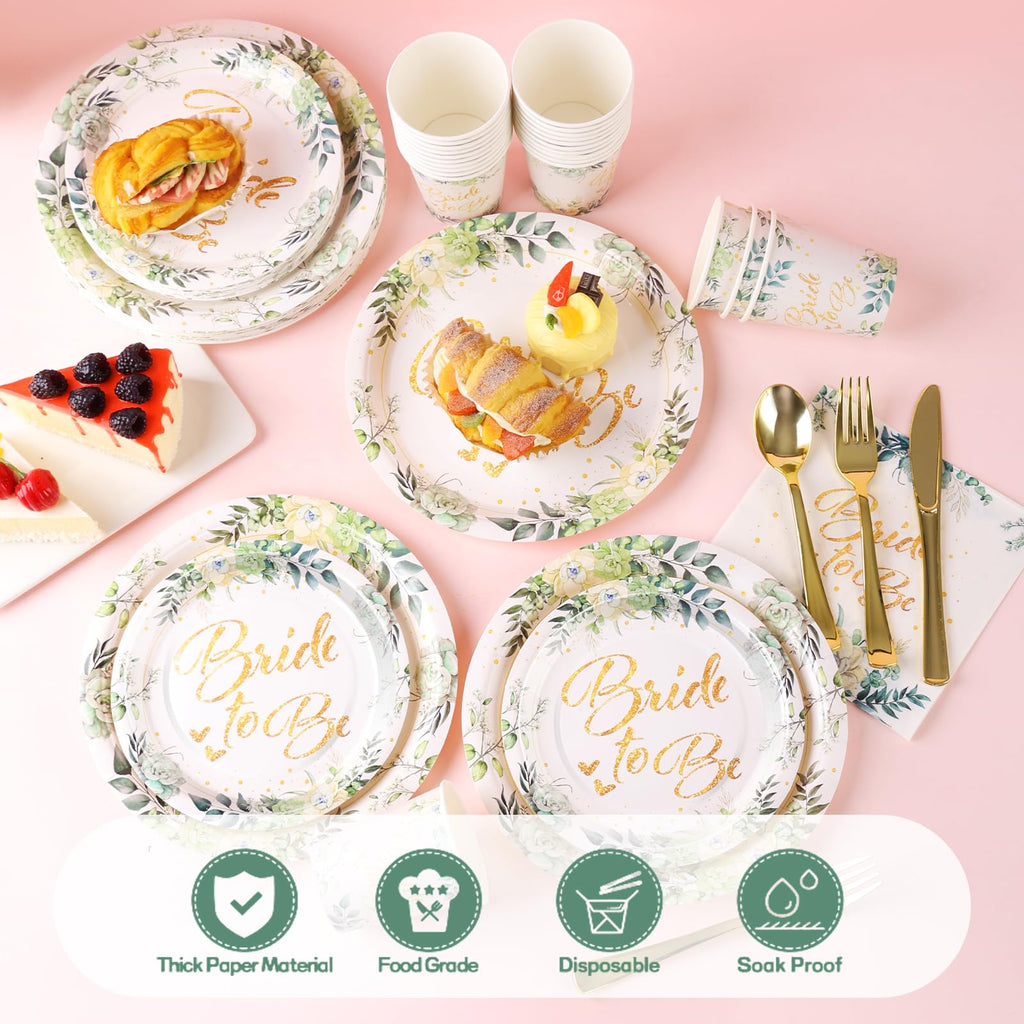 Bridal Shower Plates and Cups and Napkins Sets