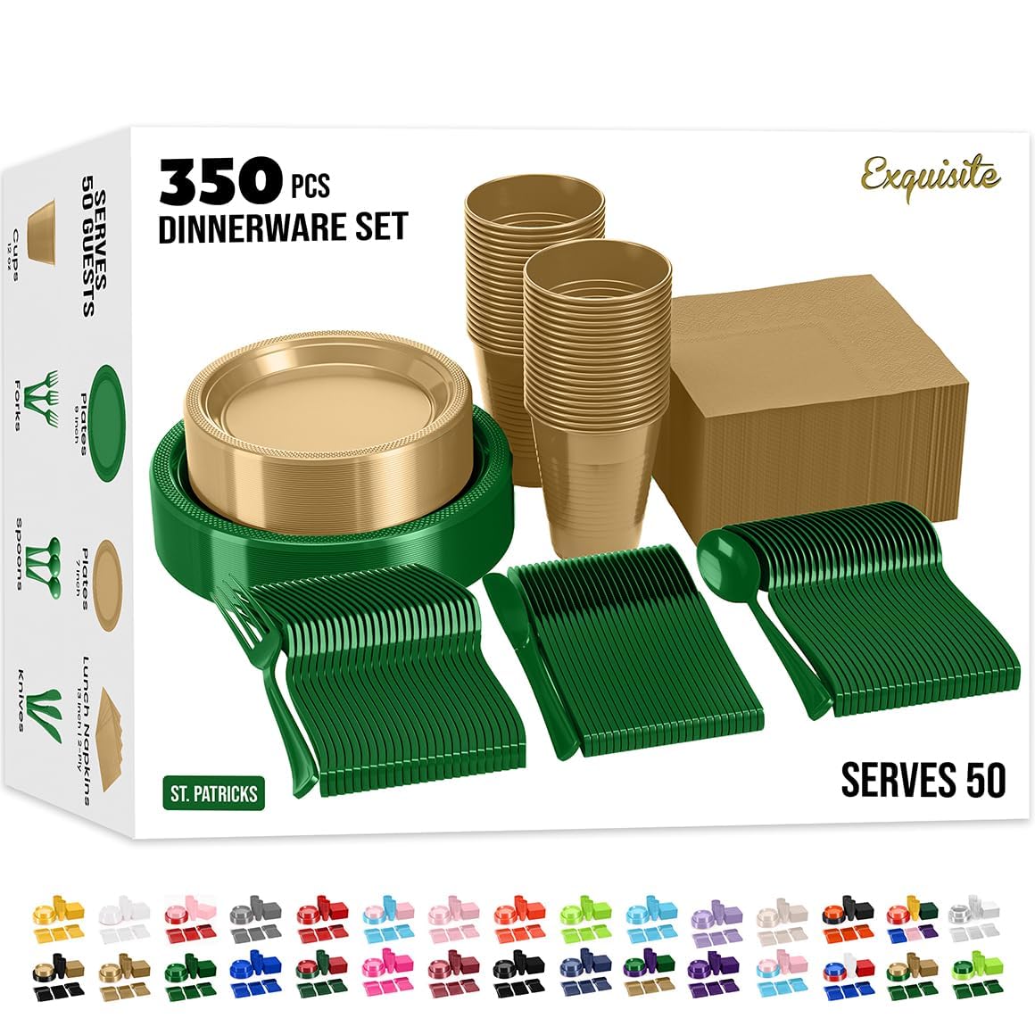 350 Pcs Plastic Dinnerware Set - Exquisite