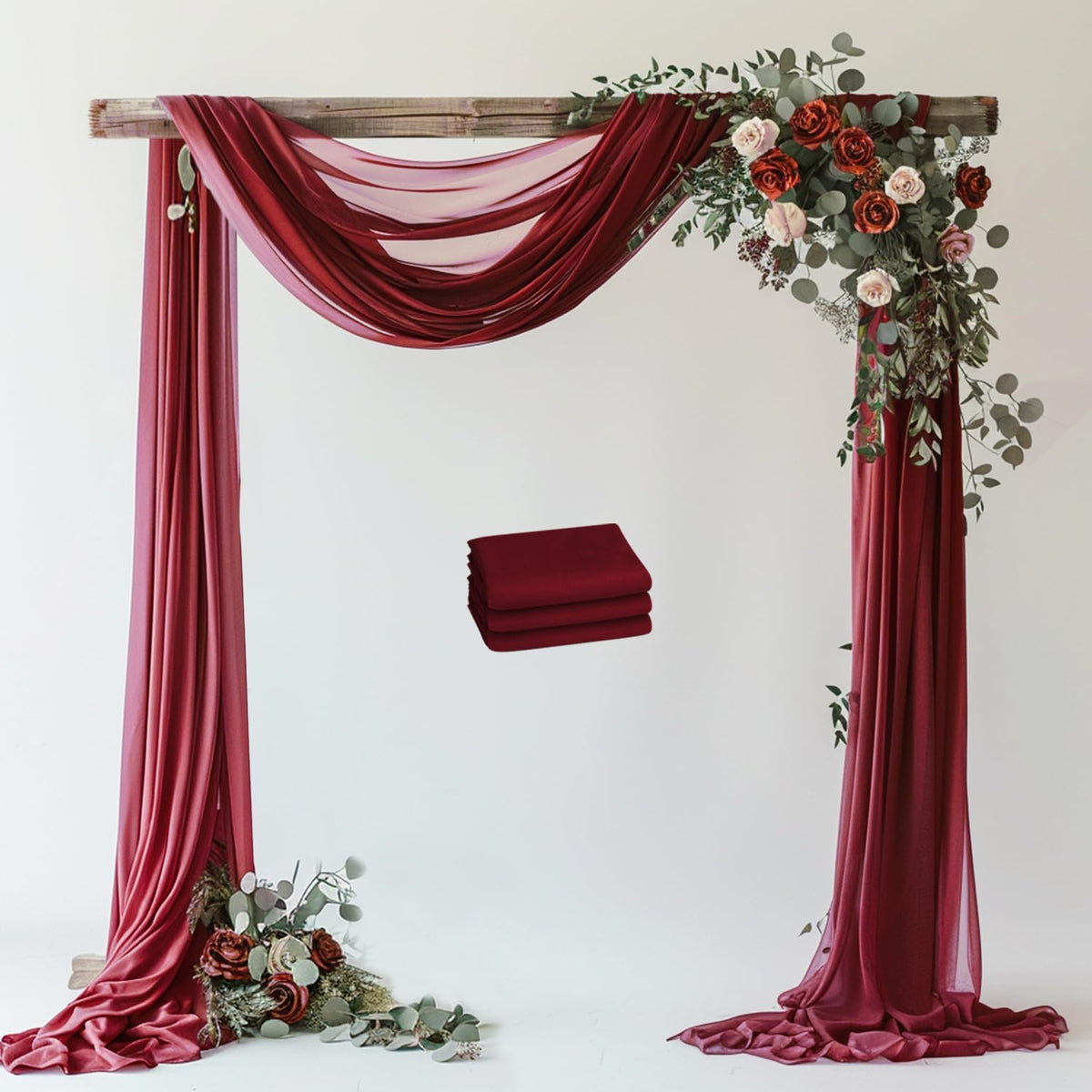 Wokceer Wedding Arch Draping Fabric Backdrop Sheer Drapes Fabric for Wedding Arbor Ceremony Party