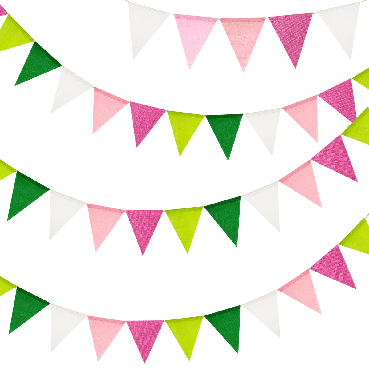 G2PLUS Pre-Strung Burlap Pennant Banners