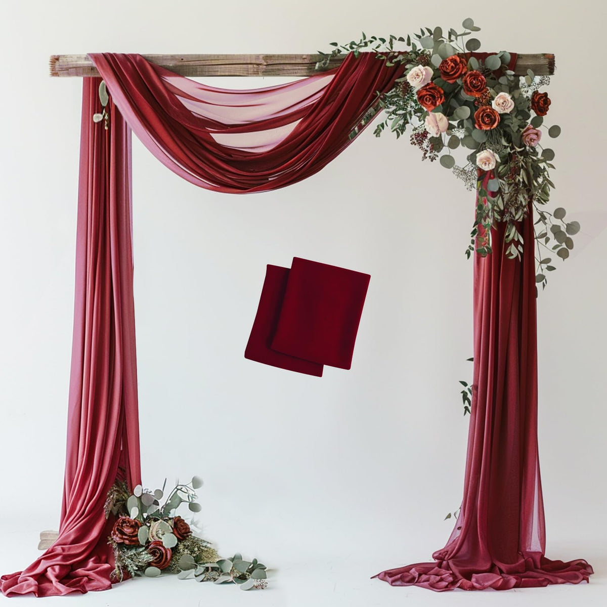 Wokceer Wedding Arch Draping Fabric Backdrop Sheer Drapes Fabric for Wedding Arbor Ceremony Party