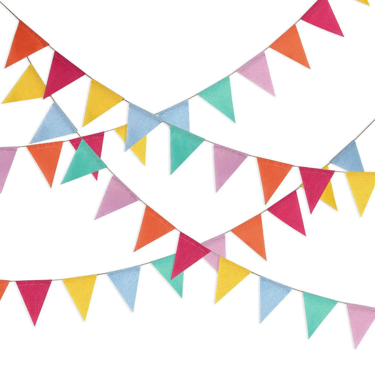 HESTYA 42 Pieces Colorful Pennant Banner Flag Multicolor Bunting Triangle Banner Pastel Pennants for Birthdays Classroom School Carnival Garland Outdoor Events Party Hanging Decorations