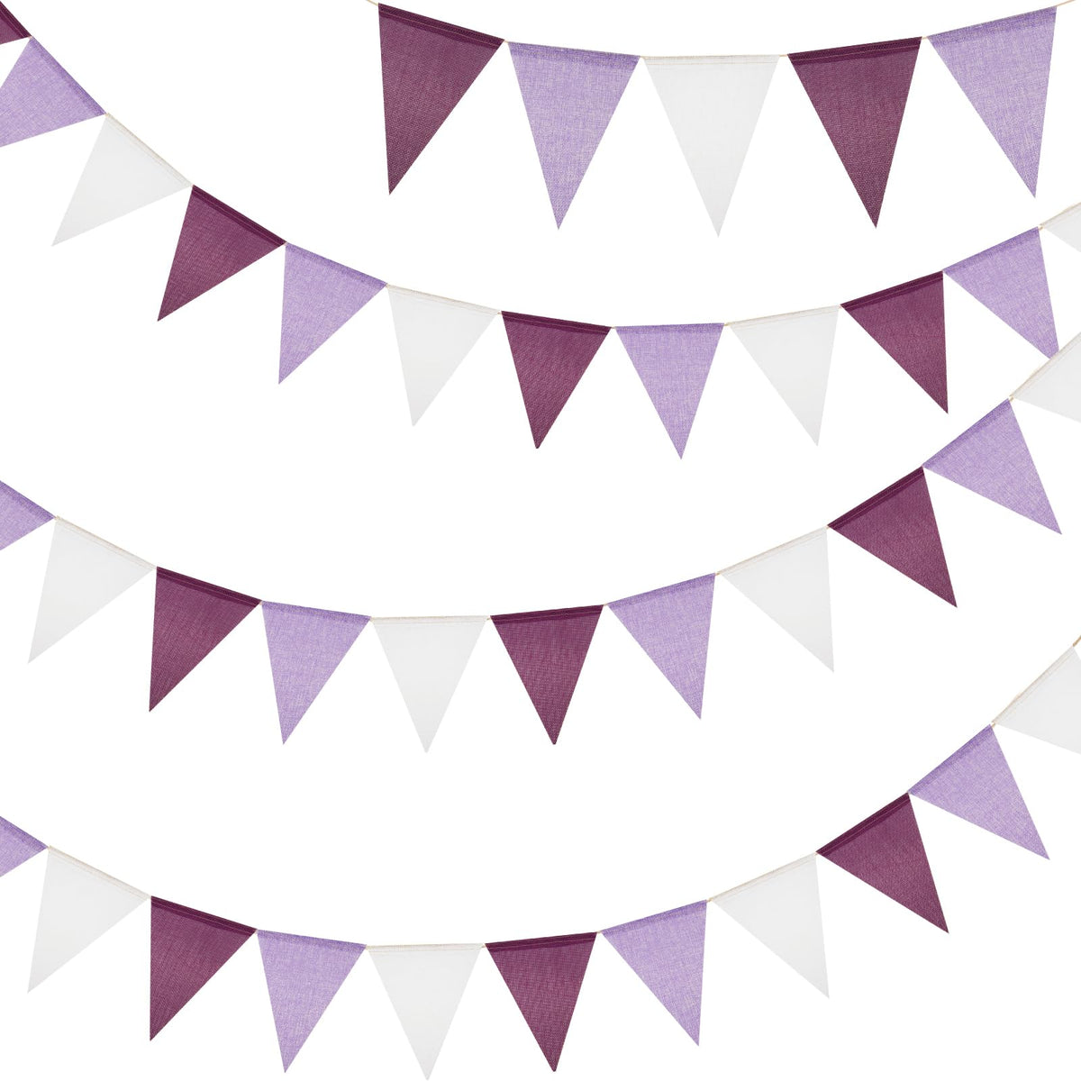 G2PLUS Pre-Strung Burlap Pennant Banners