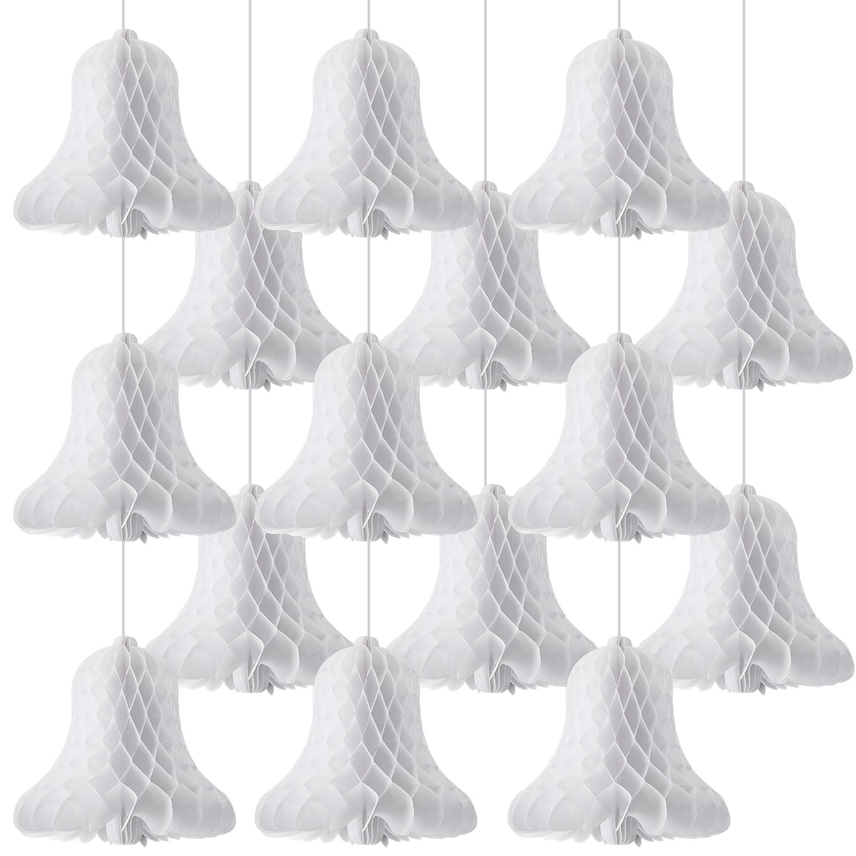 WILLBOND Paper Wedding Bells Hanging Honeycomb 12 Inch