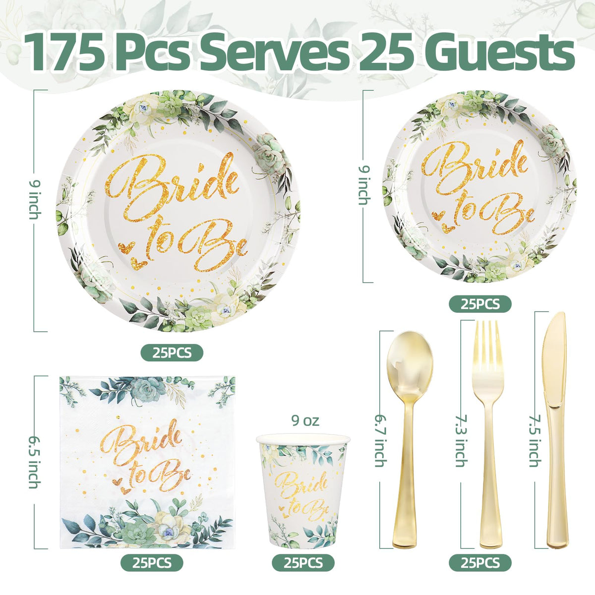 Bridal Shower Plates and Cups and Napkins Sets