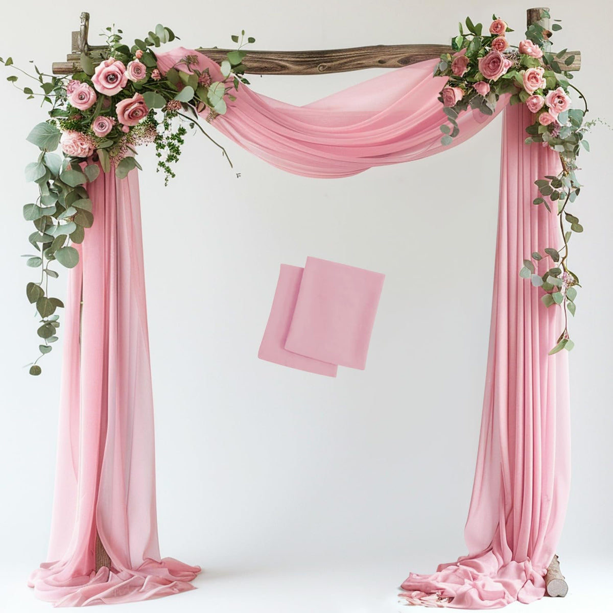 Wokceer Wedding Arch Draping Fabric Backdrop Sheer Drapes Fabric for Wedding Arbor Ceremony Party