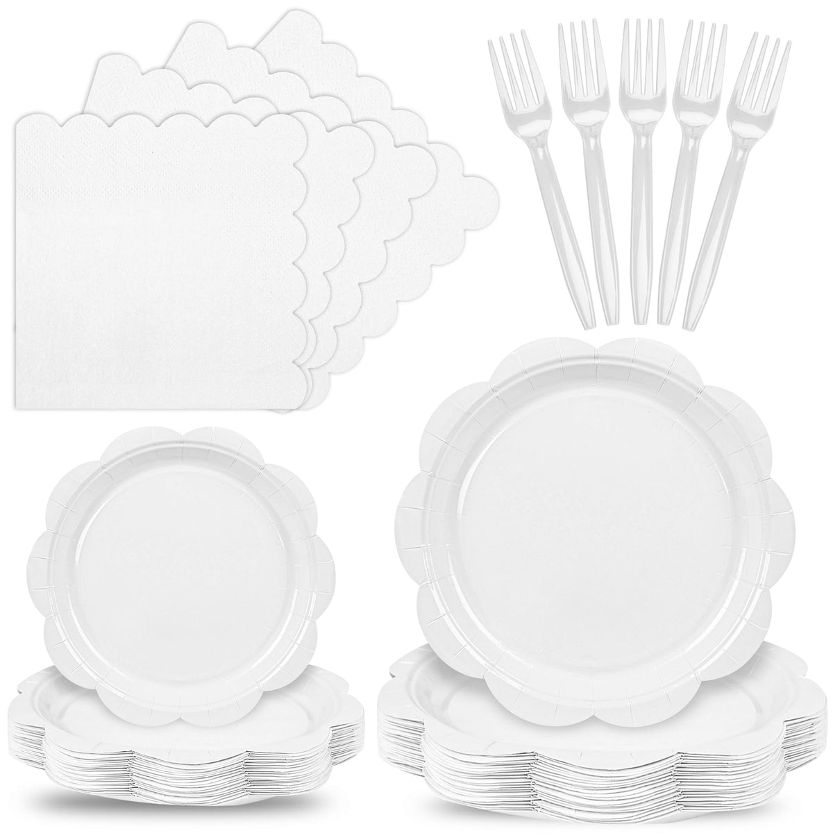 96 Pcs Pink Paper Plates and Napkins Set Party Supplies Serve for 24 Guests