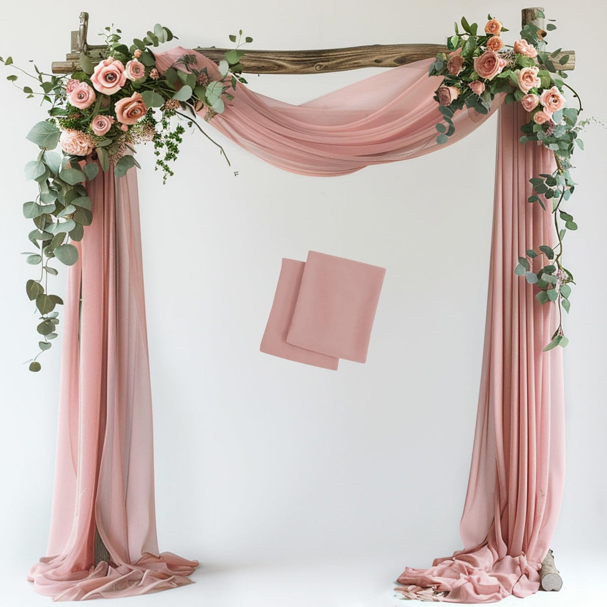 Wokceer Wedding Arch Draping Fabric Backdrop Sheer Drapes Fabric for Wedding Arbor Ceremony Party