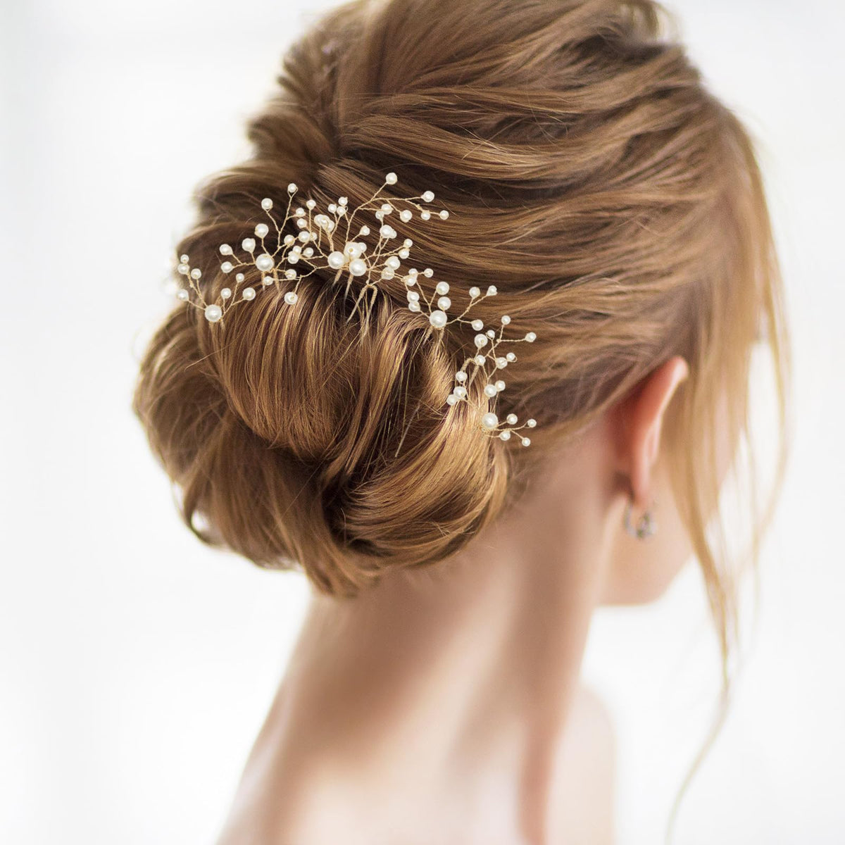 7Pcs Pearl Hair Pins for Brides | Wedding Hair Accessories Set | Gold Leaf Headpiece Clips | Jewelry for Women for Weddings, Parties, Special Occasions
