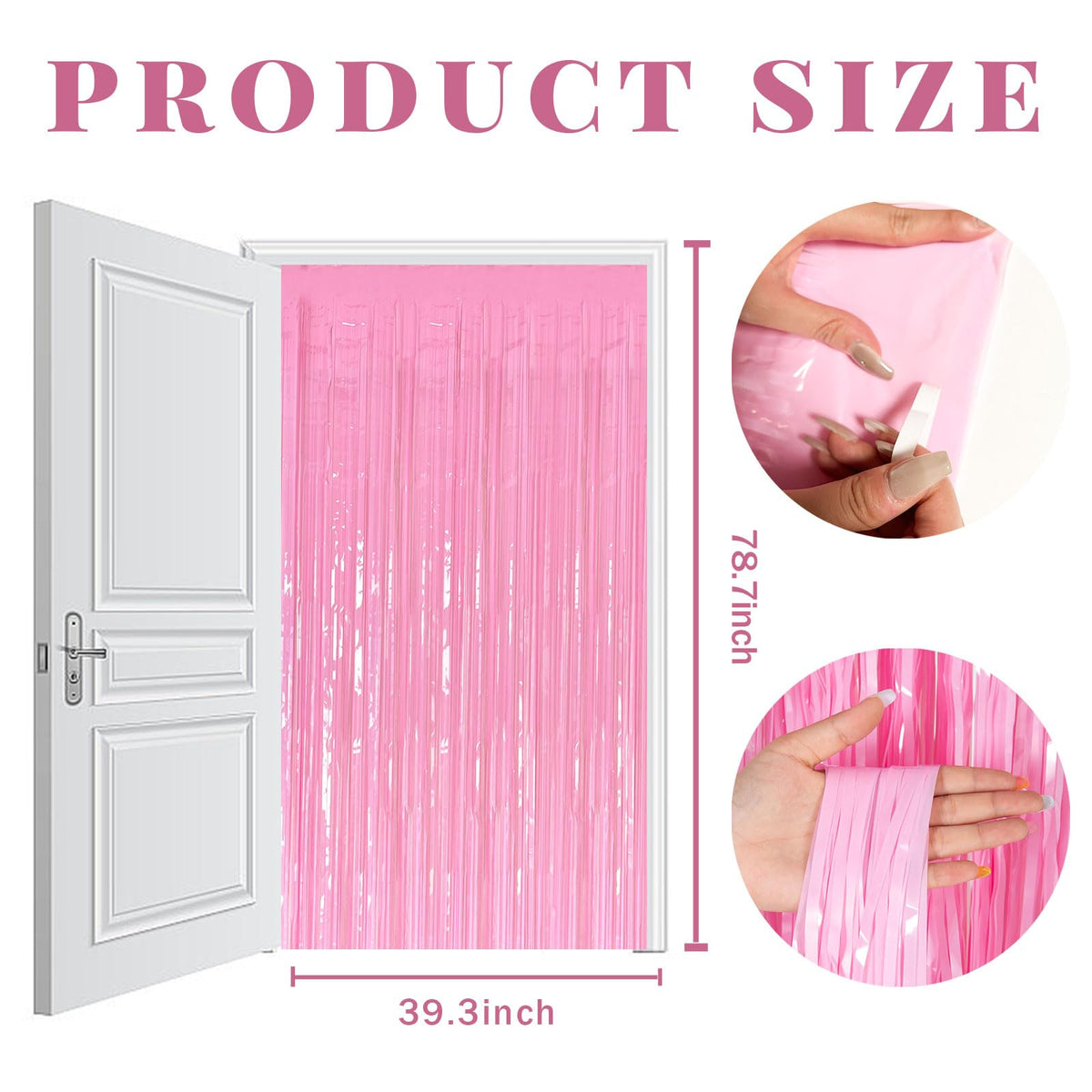 Party Backdrop Decorations Pink Tinsel Curtain Party Backdrop Foil Fringe Birthday Decorations Photo Booth Streamer Pink Theme Bachelorette Graduation Decor