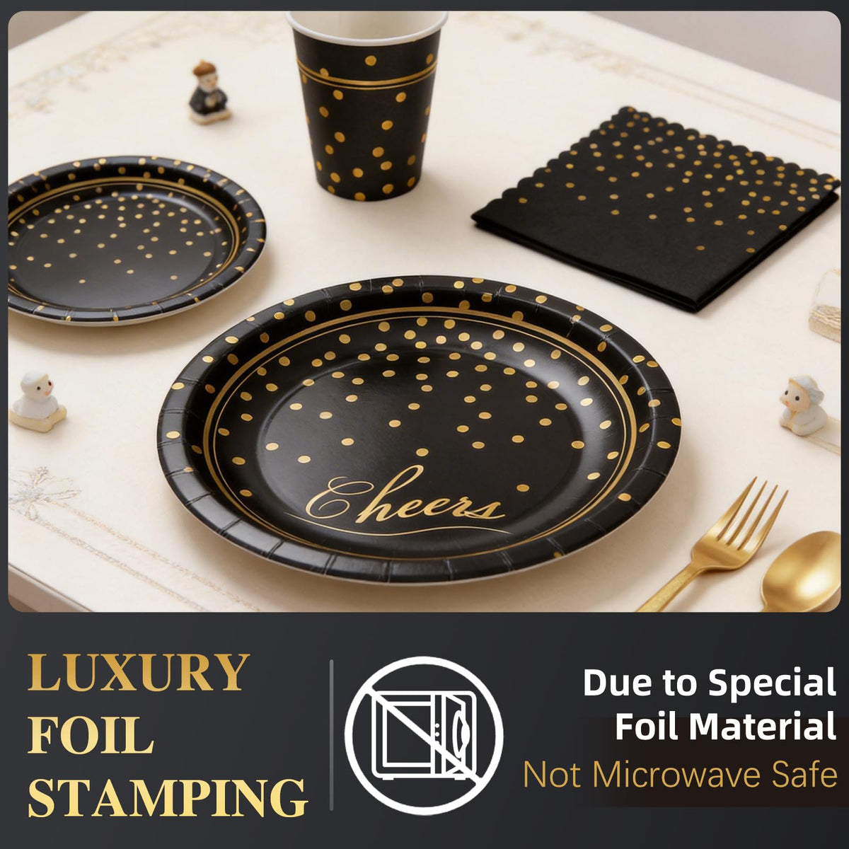 168Pcs Graduation Party Supplies, Colourful Paper Plates Napkins Cups Cutlery Tableware Set, Disposable Polka Dots Party Plates Cups and Napkins for Wedding Birthday Graduation Decor