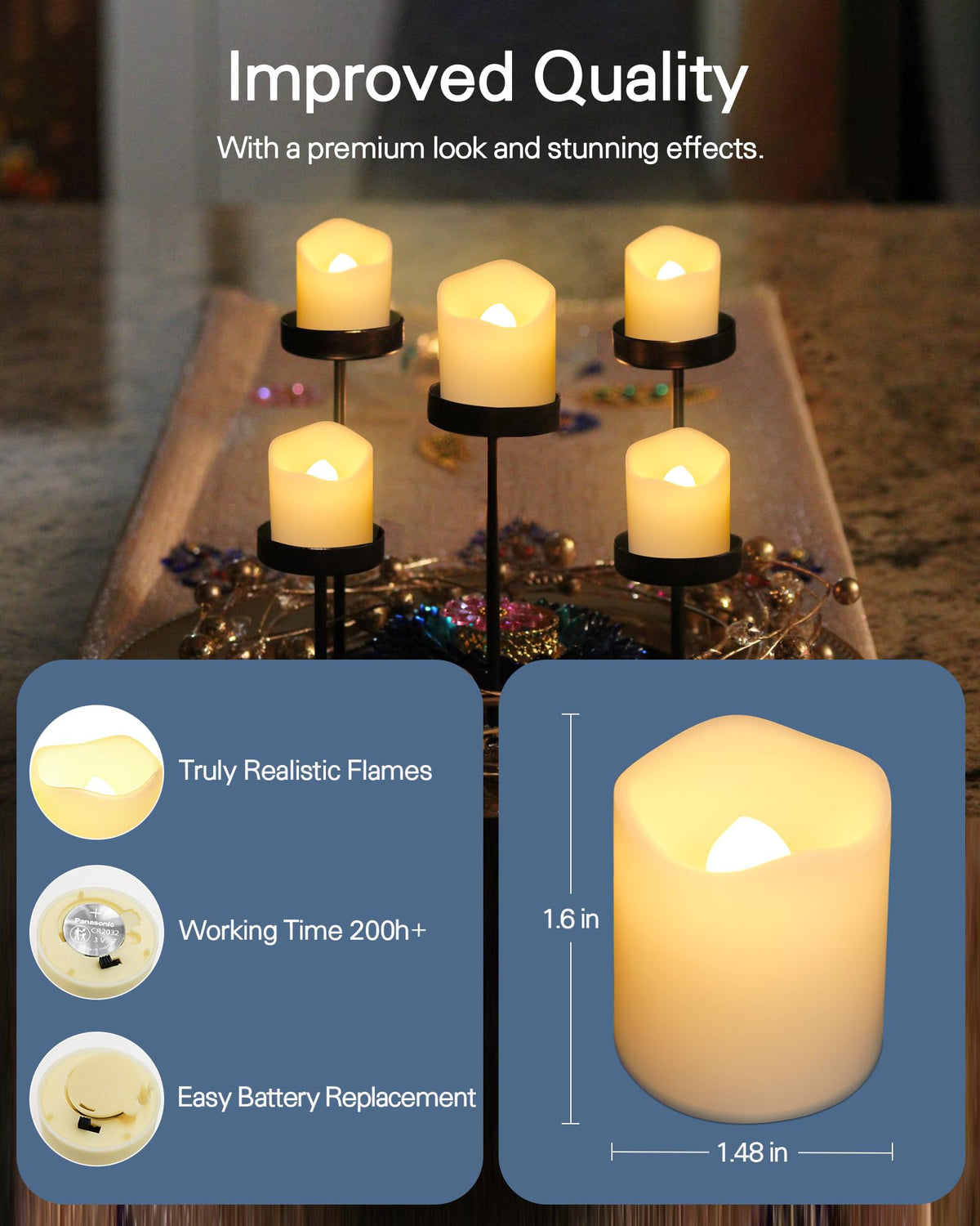 SHYMERY Flameless Votive Candles