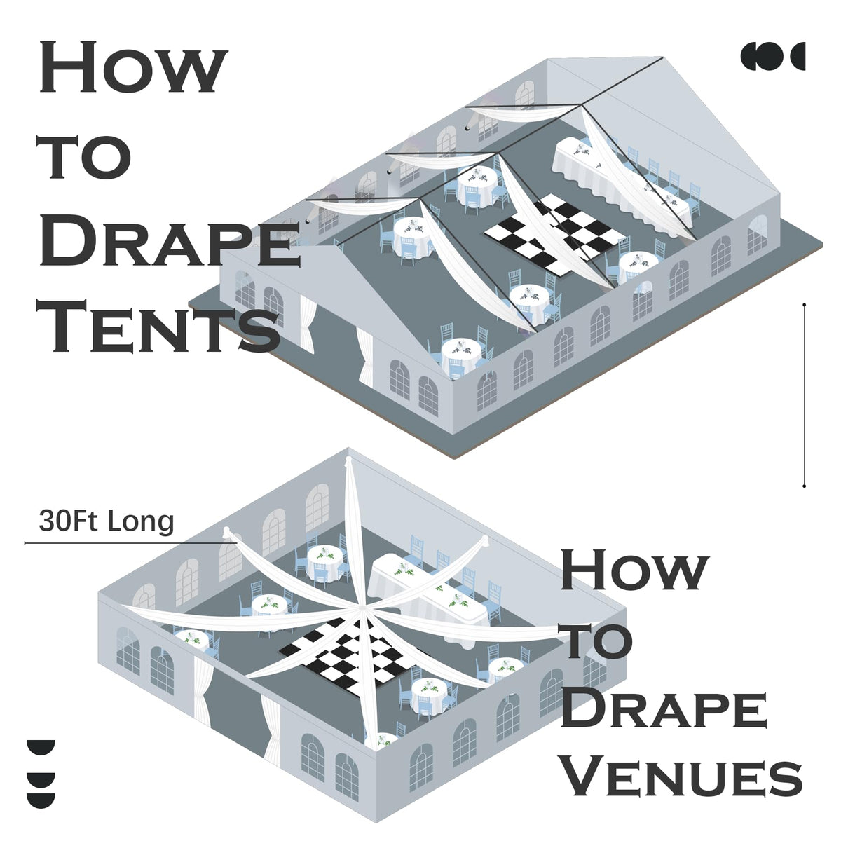 Party Village 30FT Wedding Ceiling Drapes Wrinkle-Free Draping Curtains