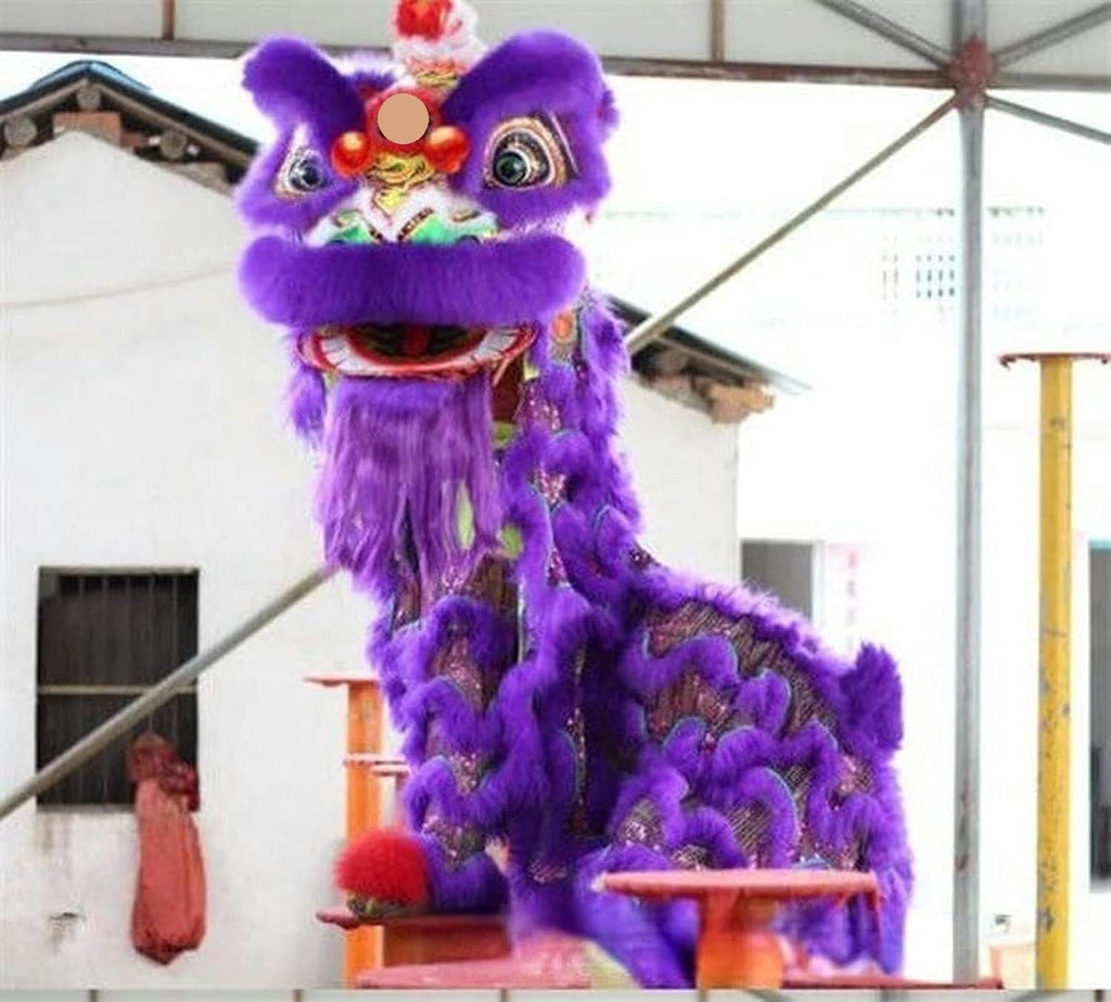 Vividcrate Traditional Chinese Lion Dance Head Costume Set for Adults – Handmade Dragon Dance Performance & Festival Decoration