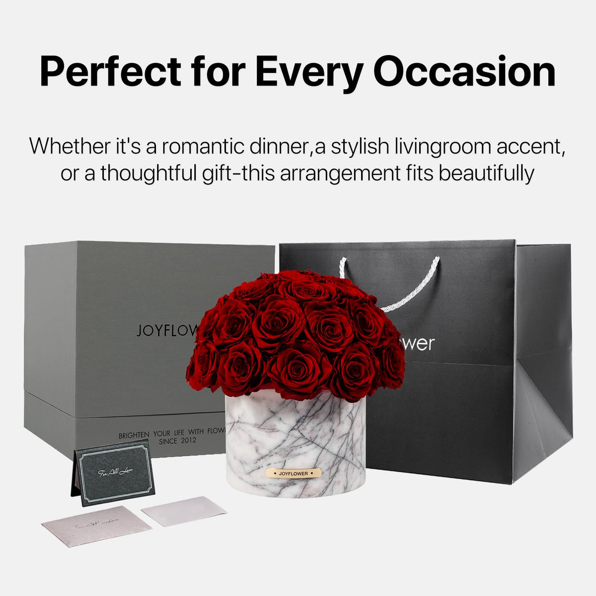 JoyFlower HDS & XXM Preserved Flowers Vase