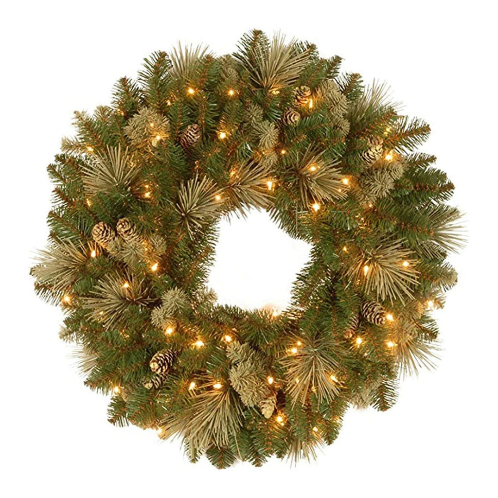 Generic Wall Hanging Holiday Wreath Accessories with LED Lights Operated Christmas Party Supplies for New Year Decoration Christmas Party