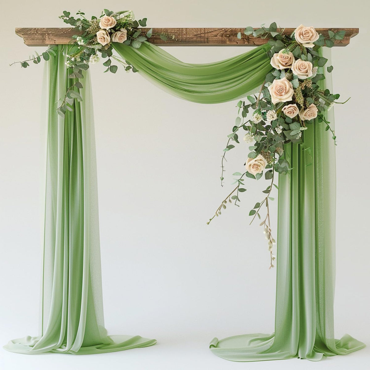 Wokceer Wedding Arch Draping Fabric Backdrop Sheer Drapes Fabric for Wedding Arbor Ceremony Party