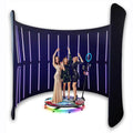 360 Photo Booth with LED Lights, 7.8ft Round Backdrop for Events & Weddings, Custom Logo, 360° Video Camera Booth, Perfect for Parties & Celebrations