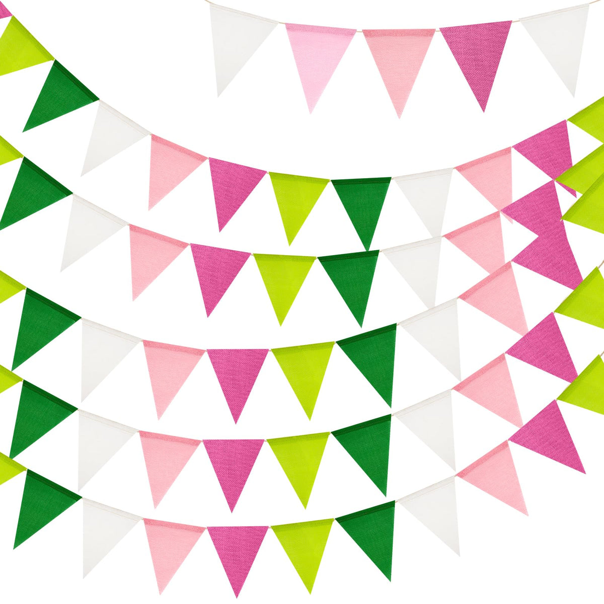 G2PLUS Pre-Strung Burlap Pennant Banners