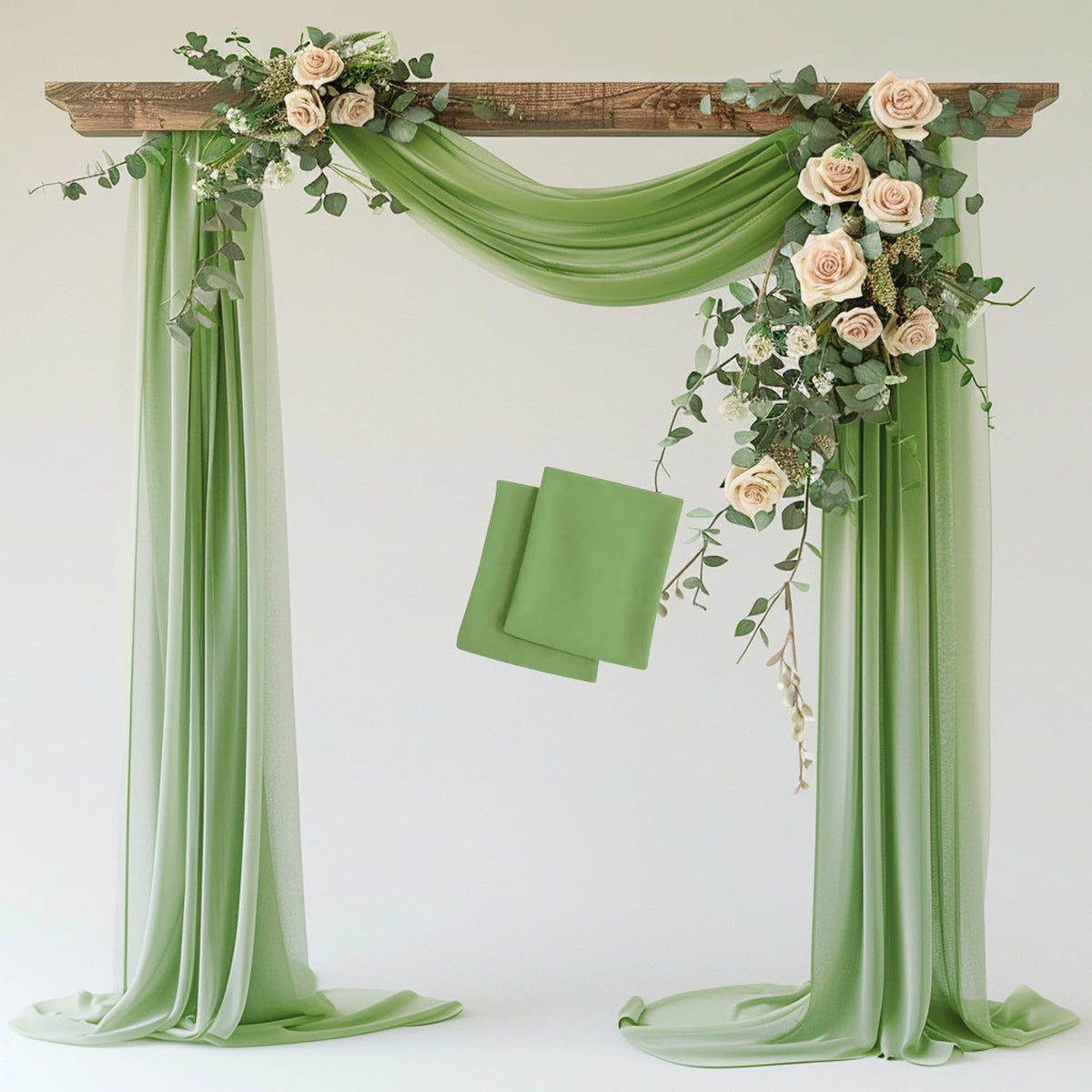 Wokceer Wedding Arch Draping Fabric Backdrop Sheer Drapes Fabric for Wedding Arbor Ceremony Party