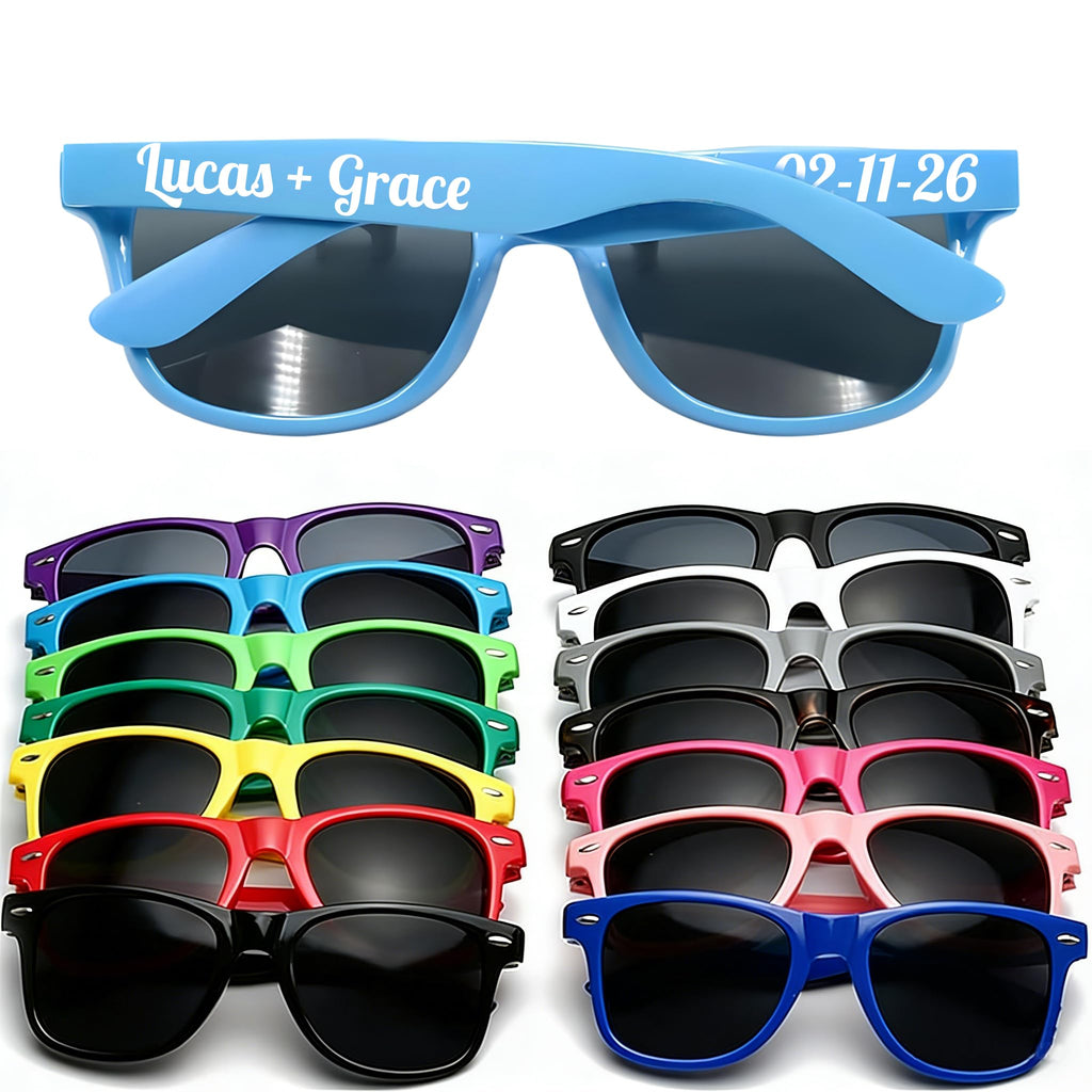 DFDG Personalized Sunglasses Bulk Custom Wedding Party Sunglasses Bachelorette Party Sunglasses for Women & Men