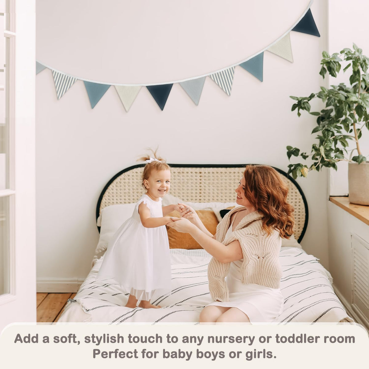 Wheatwin Playroom Decor Pennant Banner Flags 5.5Ft, Nursery Baby Girls Boys Banner Toddler Room Decor for Kids Bed Baby Shower Birthday Party