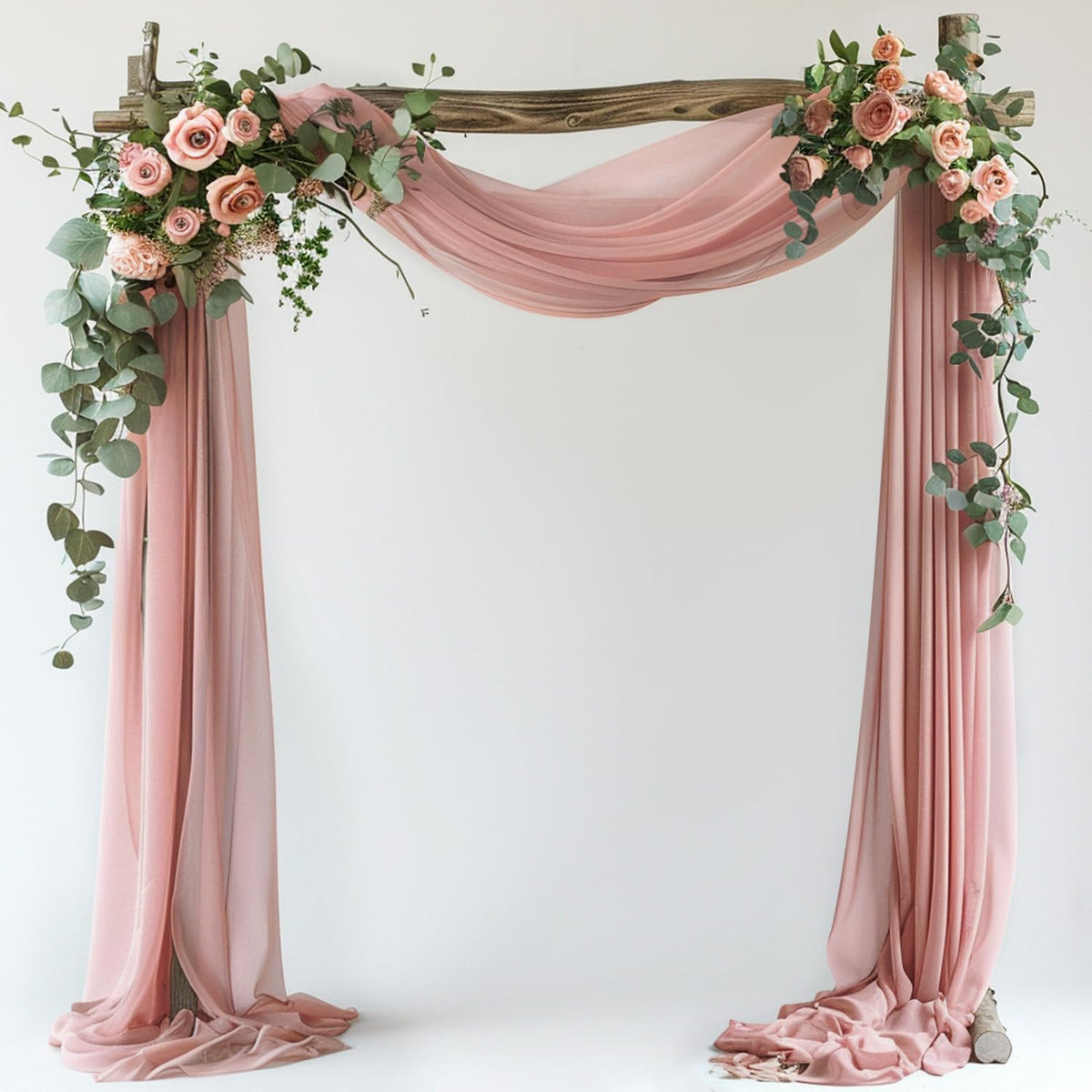 Wokceer Wedding Arch Draping Fabric Backdrop Sheer Drapes Fabric for Wedding Arbor Ceremony Party
