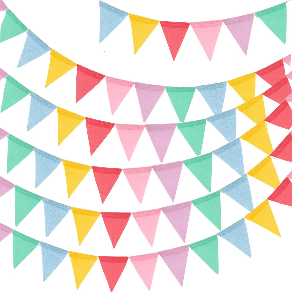 G2PLUS Pre-Strung Burlap Pennant Banners