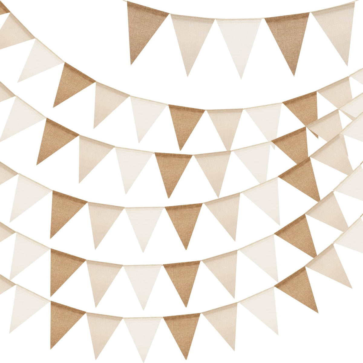 G2PLUS Pre-Strung Burlap Pennant Banners
