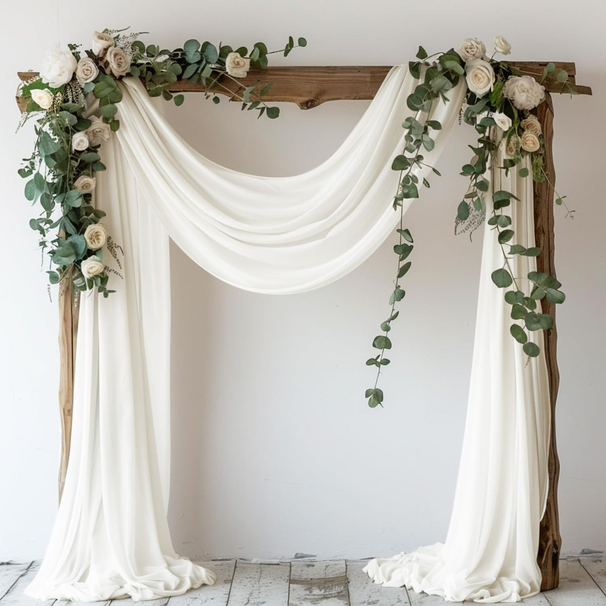 Wokceer Wedding Arch Draping Fabric Backdrop Sheer Drapes Fabric for Wedding Arbor Ceremony Party