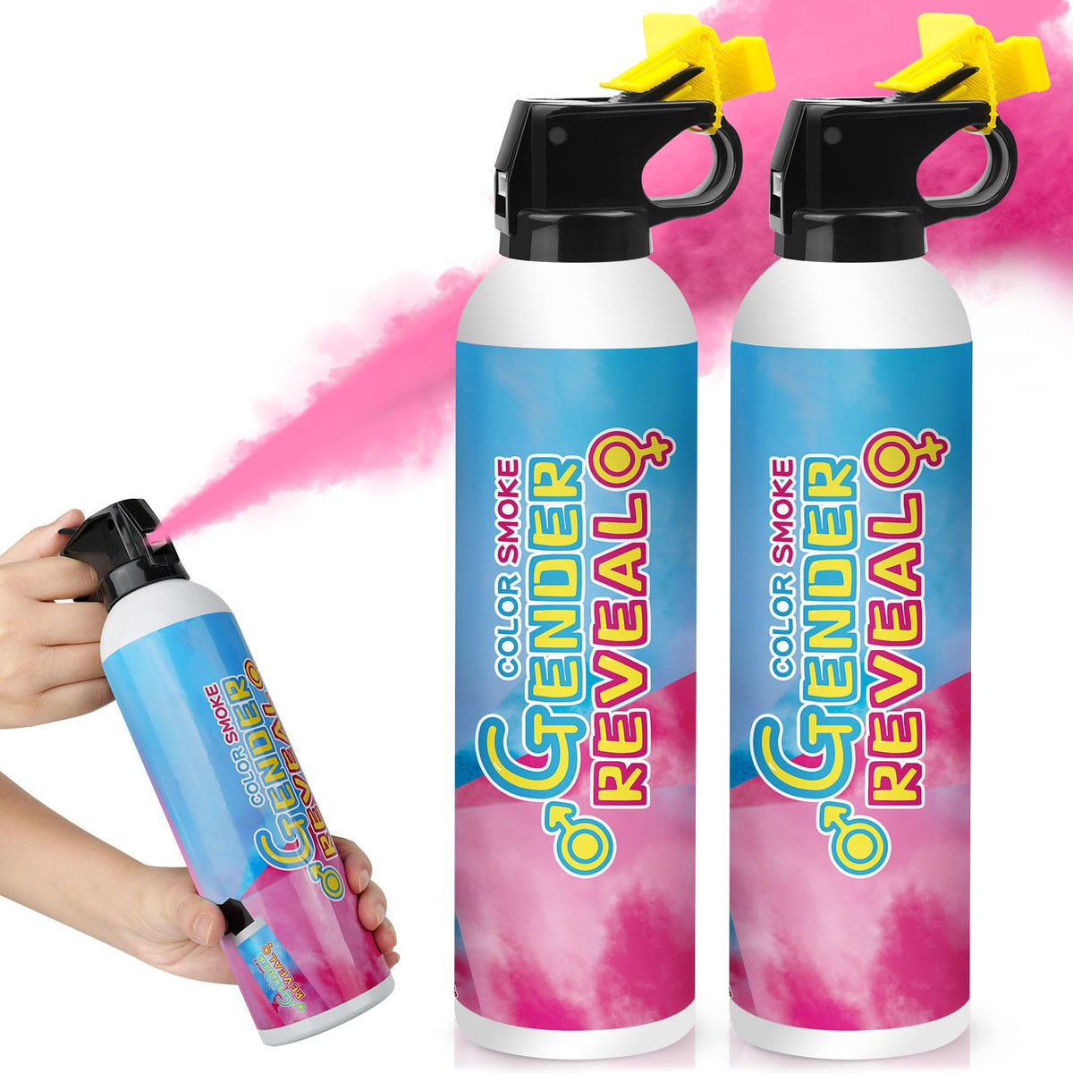 Merear Gender Reveal Fire Extinguisher, Gender Reveal Ideas, 100% Biodegradable Baby Boy or Girl Reveal Party Ideas for Gender Reveal Decorations