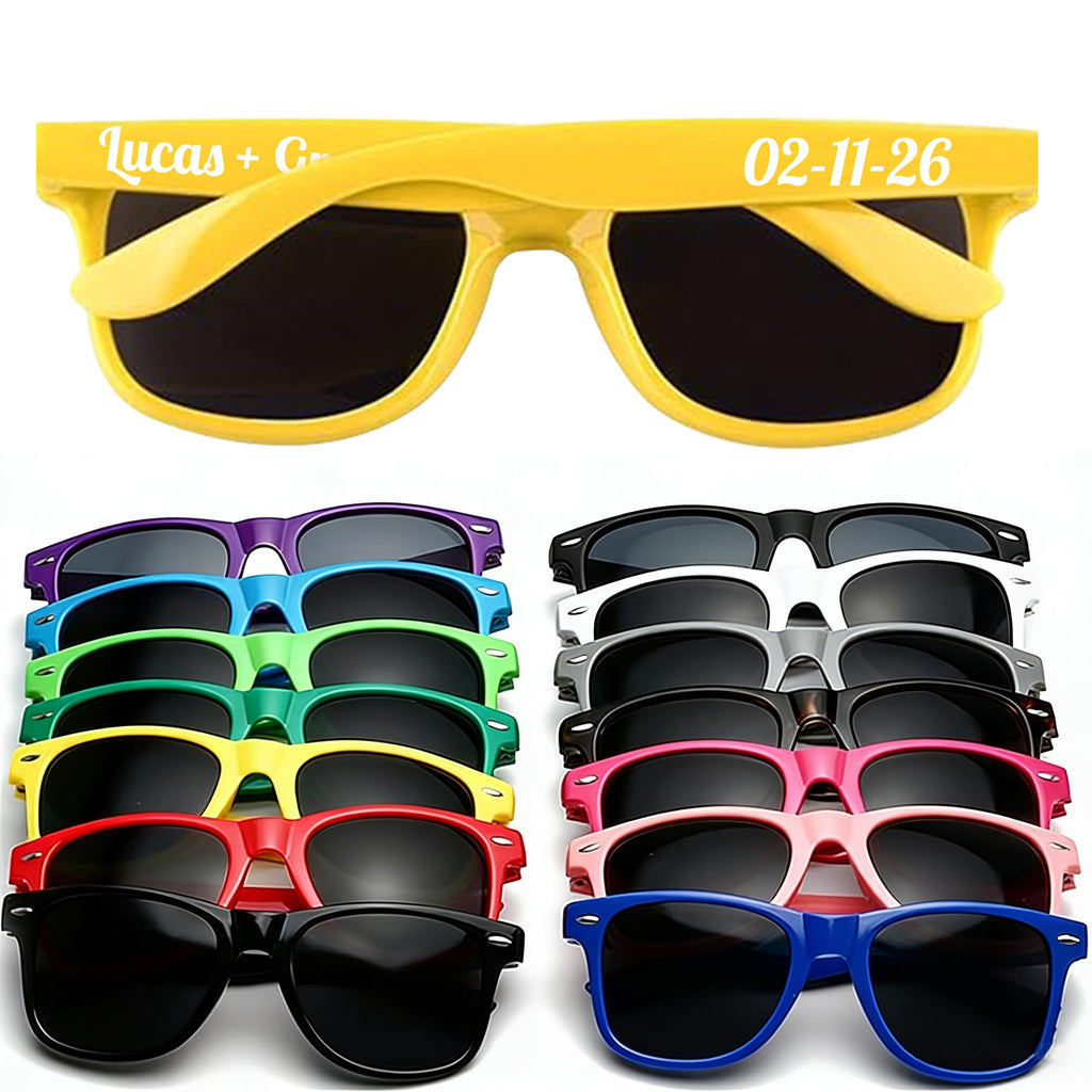 DFDG Personalized Sunglasses Bulk Custom Wedding Party Sunglasses Bachelorette Party Sunglasses for Women & Men
