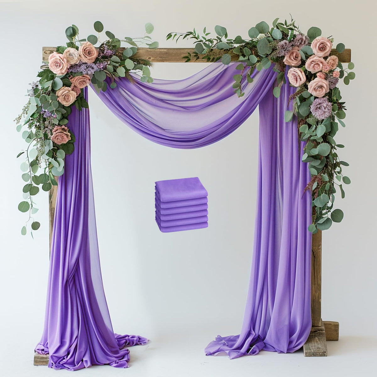 Wokceer Wedding Arch Draping Fabric Backdrop Sheer Drapes Fabric for Wedding Arbor Ceremony Party