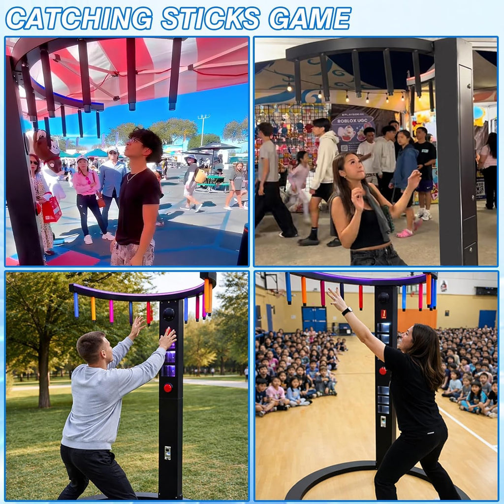 Hand Eye Coordination Catch Stick Arcade Game Machine - Coin Operated Reaction Training Equipment, Coin-Free Entertainment Mode, Party Entertainment, Arcade Room, Bars