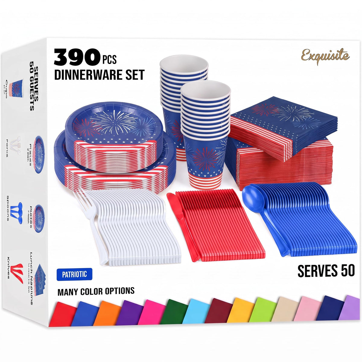 350 Pcs Plastic Dinnerware Set - Exquisite