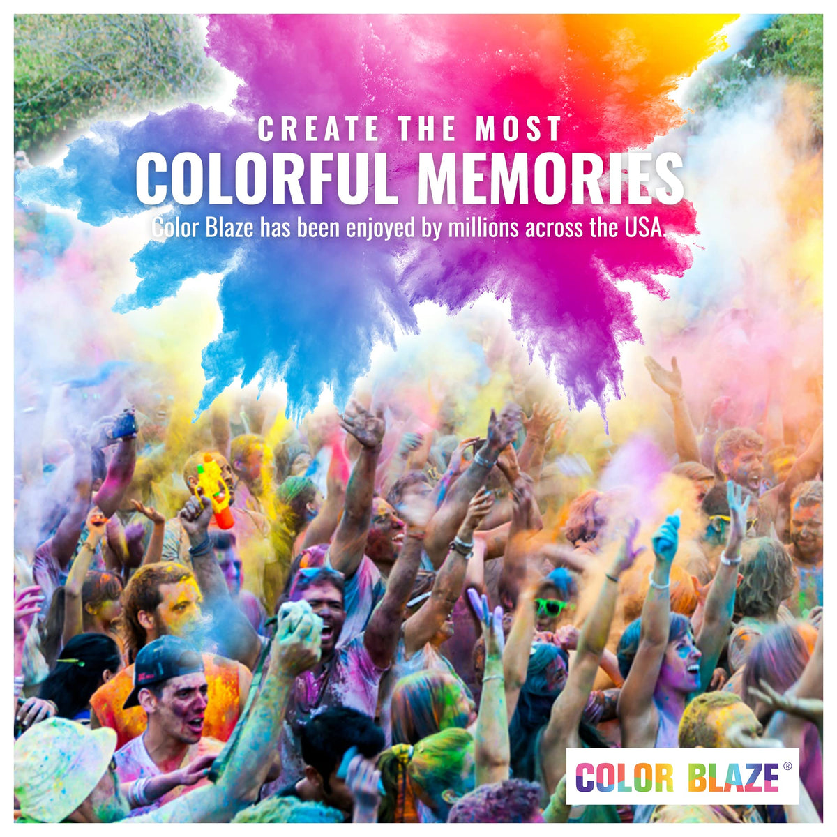 Color Blaze Holi Color Run Powder - 25 lbs Bulk
