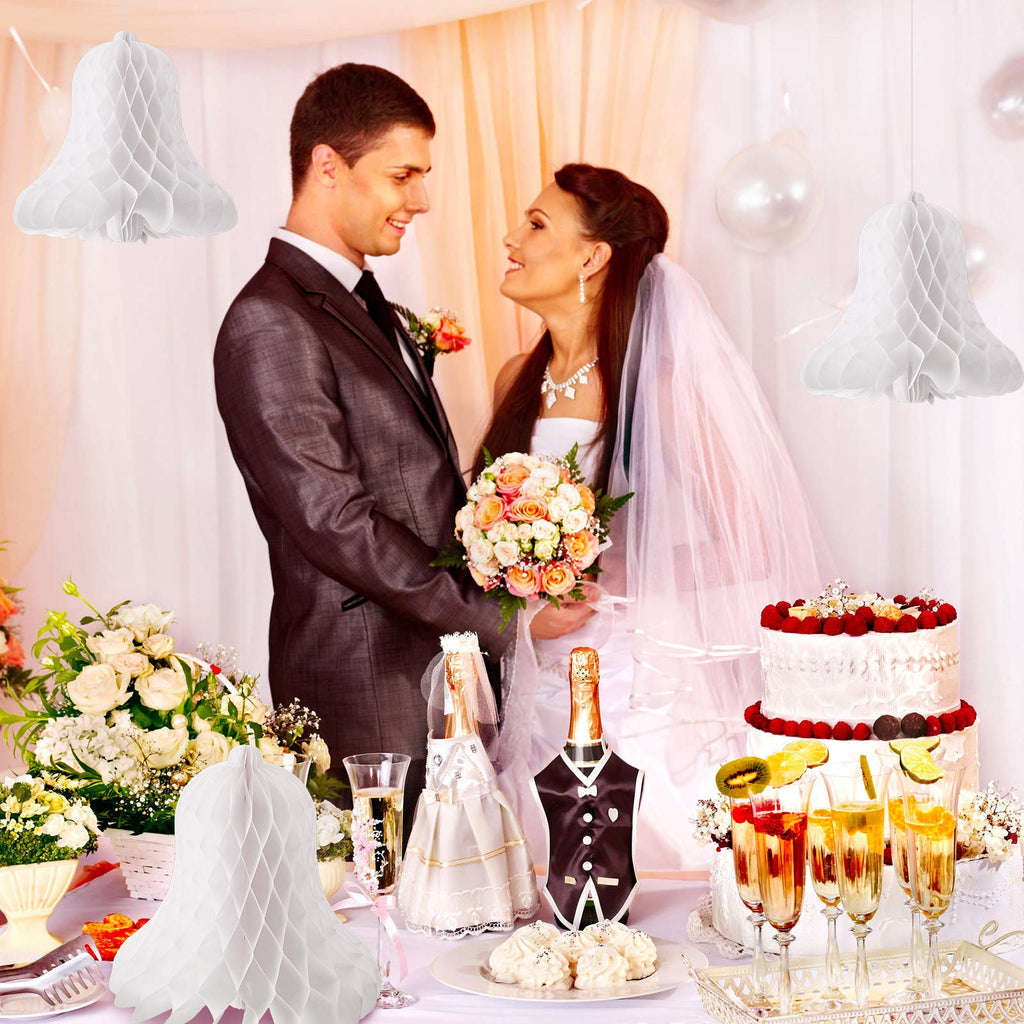 WILLBOND Paper Wedding Bells Hanging Honeycomb 12 Inch