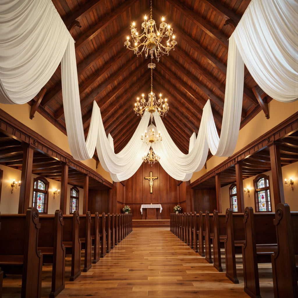 Party Village 30FT Wedding Ceiling Drapes Wrinkle-Free Draping Curtains