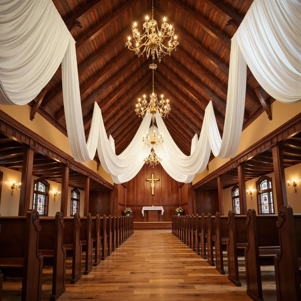 Party Village 30FT Wedding Ceiling Drapes Wrinkle-Free Draping Curtains