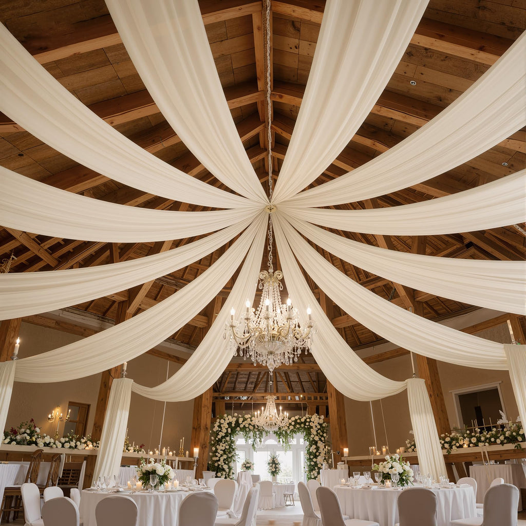 Party Village 30FT Wedding Ceiling Drapes Wrinkle-Free Draping Curtains