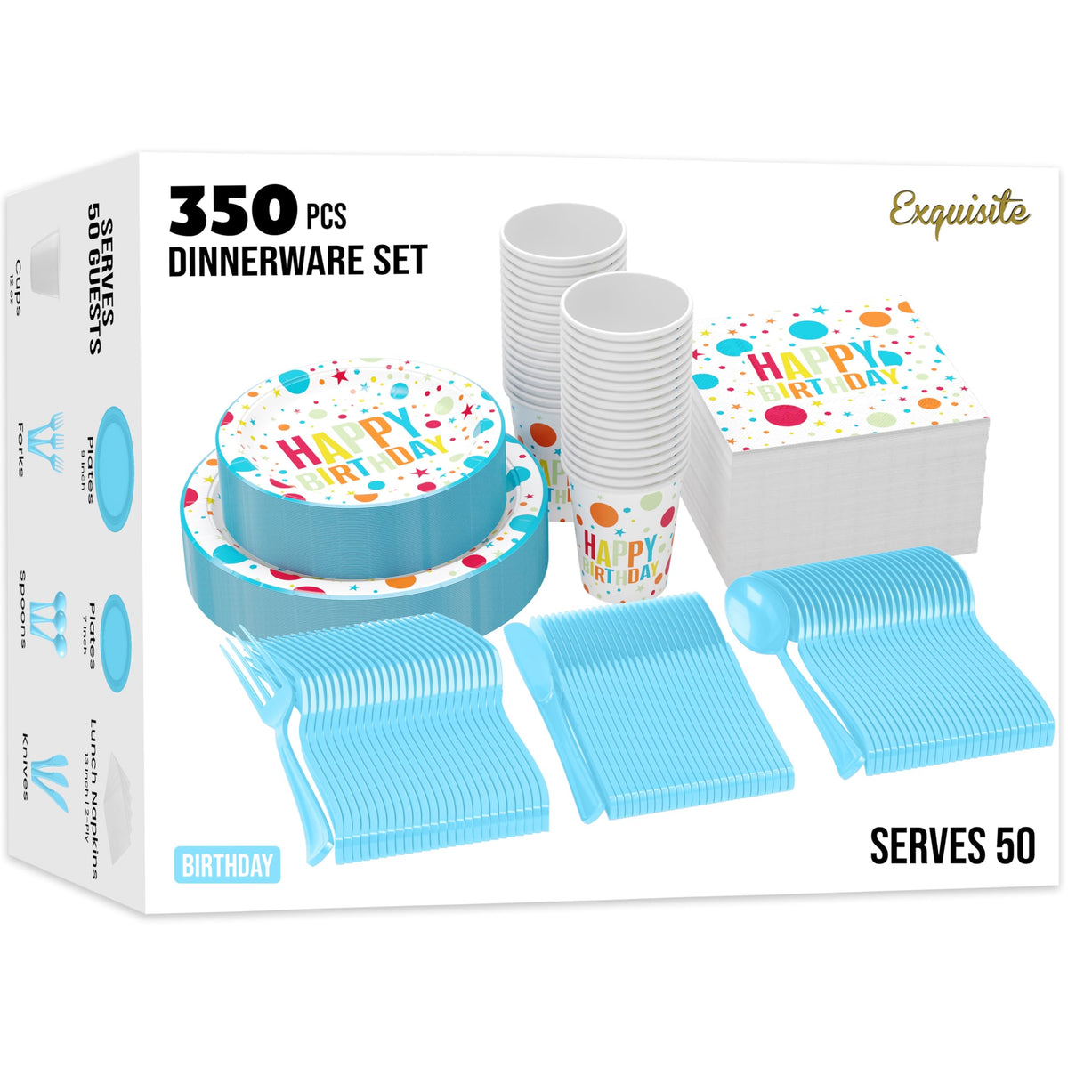 350 Pcs Plastic Dinnerware Set - Exquisite