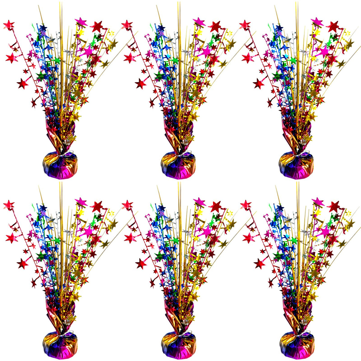 FUBININA Birthday Table Centerpiece Party Decoration Colorful Foil Tabletop