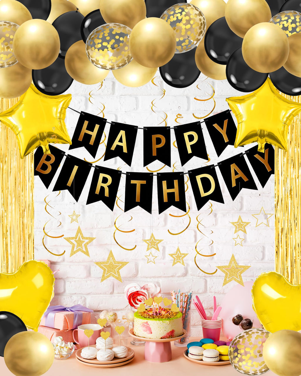 Happy Birthday Party Decorations with Banner Balloons for Women