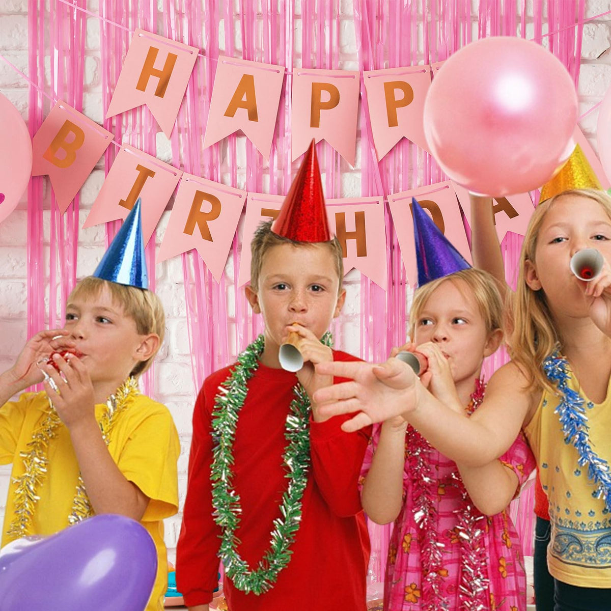 Party Backdrop Decorations Pink Tinsel Curtain Party Backdrop Foil Fringe Birthday Decorations Photo Booth Streamer Pink Theme Bachelorette Graduation Decor