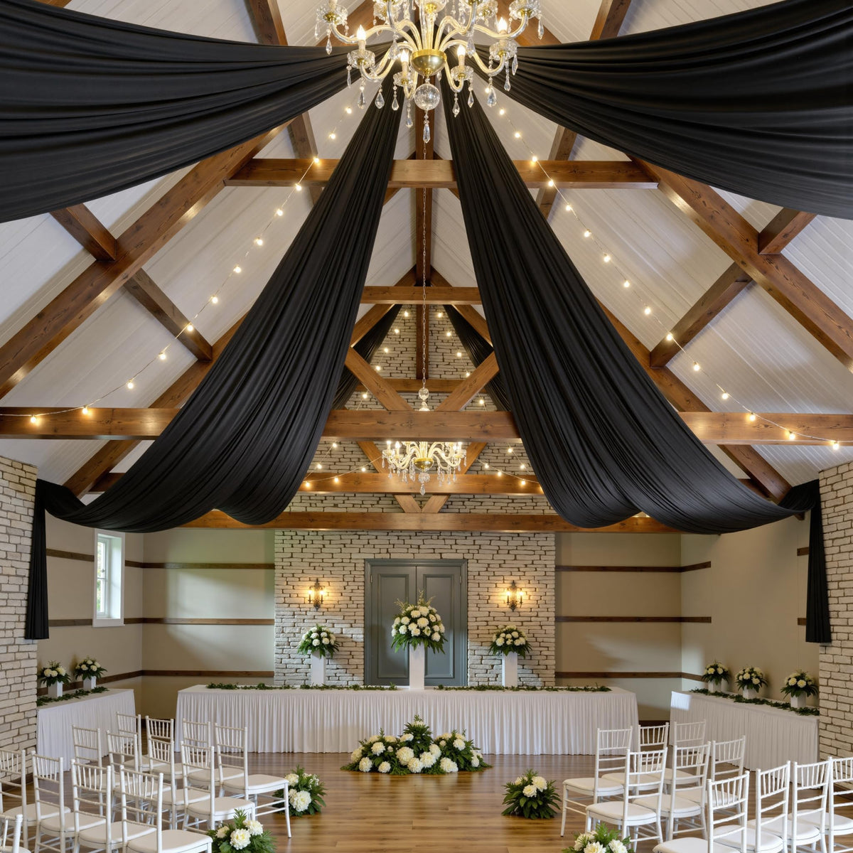 Party Village 30FT Wedding Ceiling Drapes Wrinkle-Free Draping Curtains
