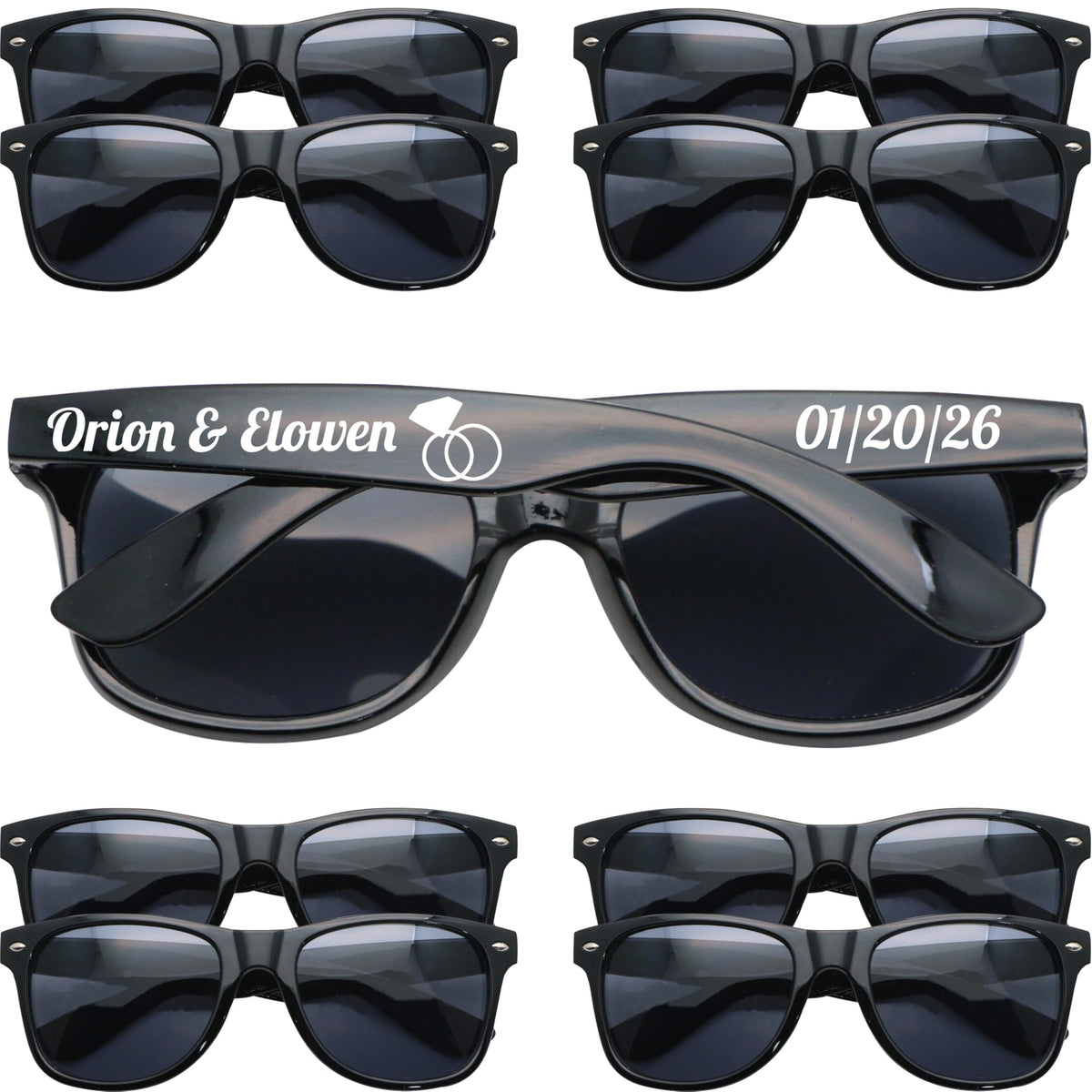 DFDG Personalized Sunglasses Bulk Party Favors Adult Gifts Custom Wedding Bachelorette Bussines Supply Sunglass for Guest