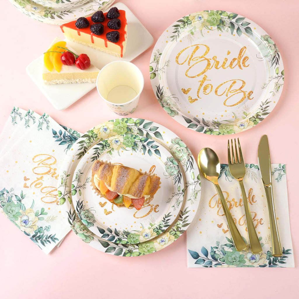 Bridal Shower Plates and Cups and Napkins Sets