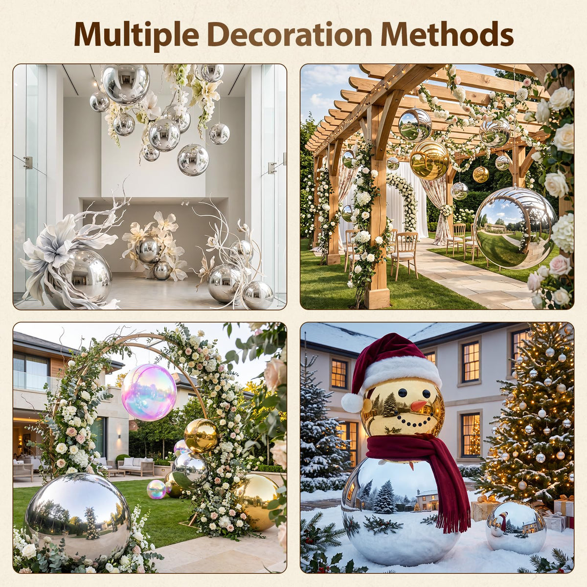 Inflatable Mirror Balls,Large Mirror Balls Decor Reusable PVC Balloon for Large Event, Party, Concerts, Stage, Wedding Decoration