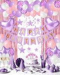 Happy Birthday Party Decorations with Banner Balloons for Women
